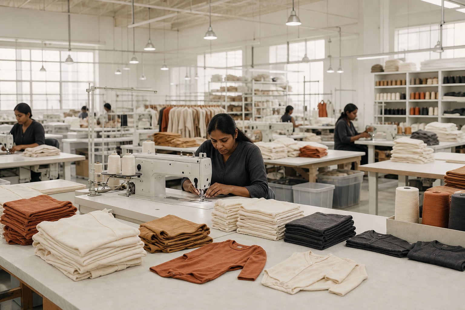Saelher kidswear production and finished garments