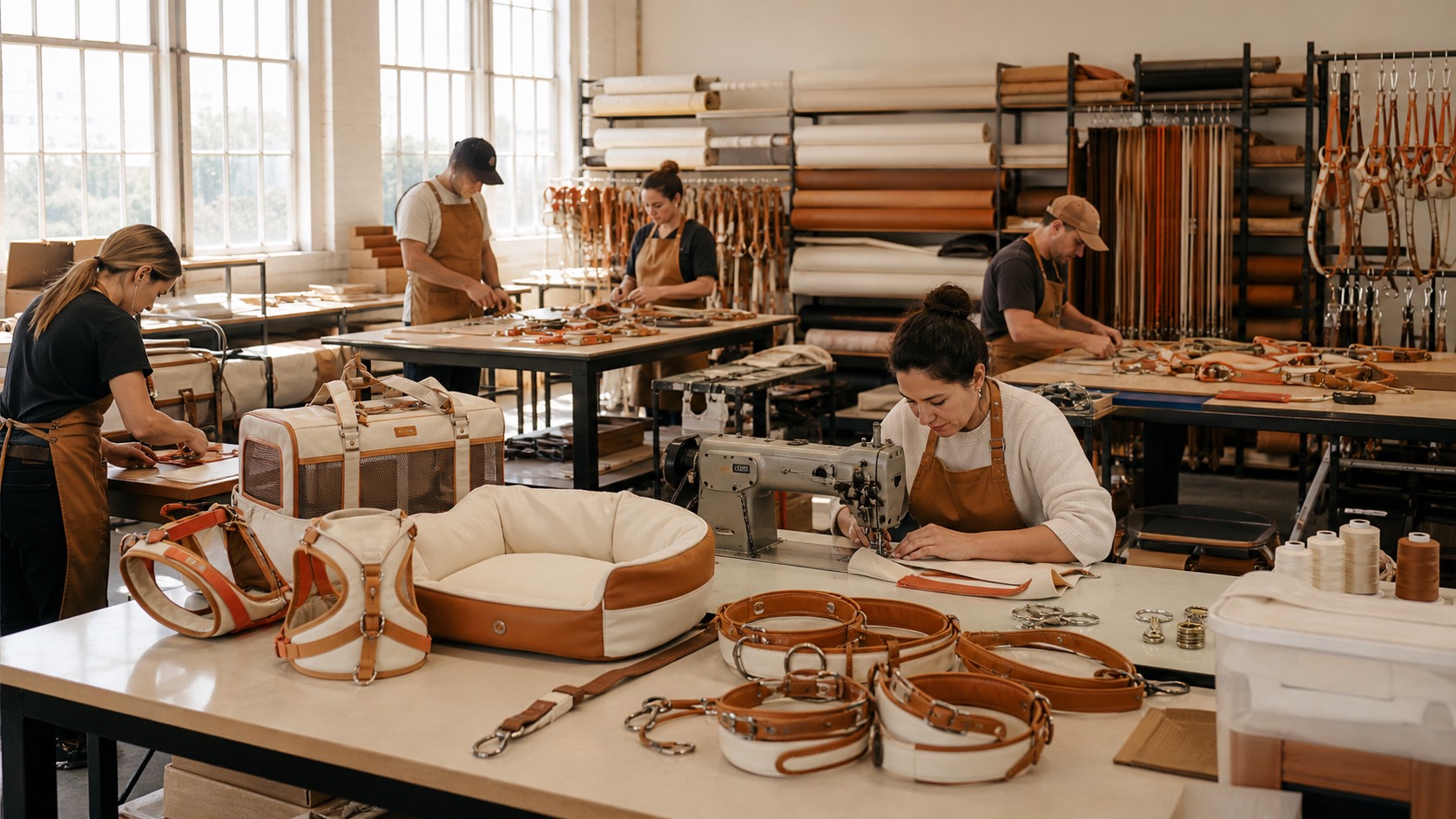 Saelher pet collar leash and harness production